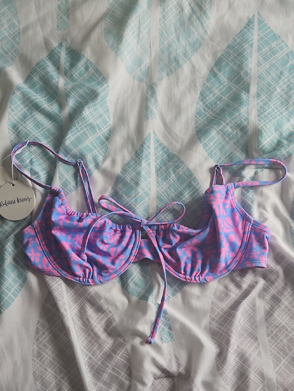Kulani Kinis Pink & Purple Underwire Bikini Top